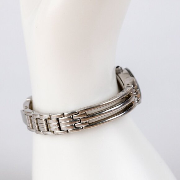 Vintage Armitron Now Diamond Watch - 90s Silver Tone Bangle Bracelet  Black Dial main image 5